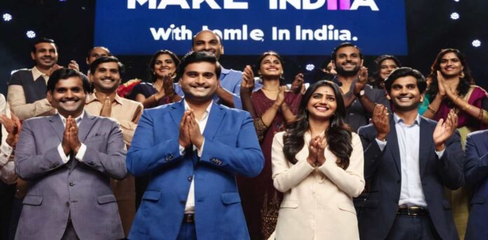 Indians celebrating the Success of the 'Make in India' Campaign